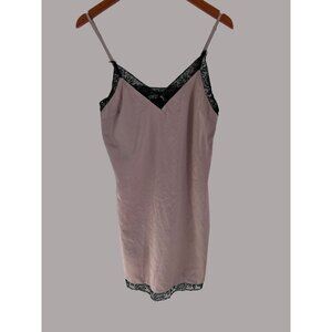 Magasin Du Nord Satin Lace Trim Night Gown Camisole Dress S Pink & Black